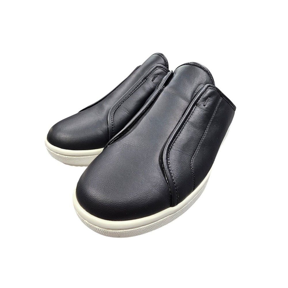 Eileen Fisher Black Leather‎ Emi Mules Slip On Sneaker Slides Comfort Women's 10
